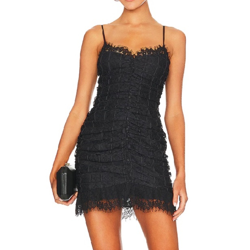 Lace Mini Dress with buttons